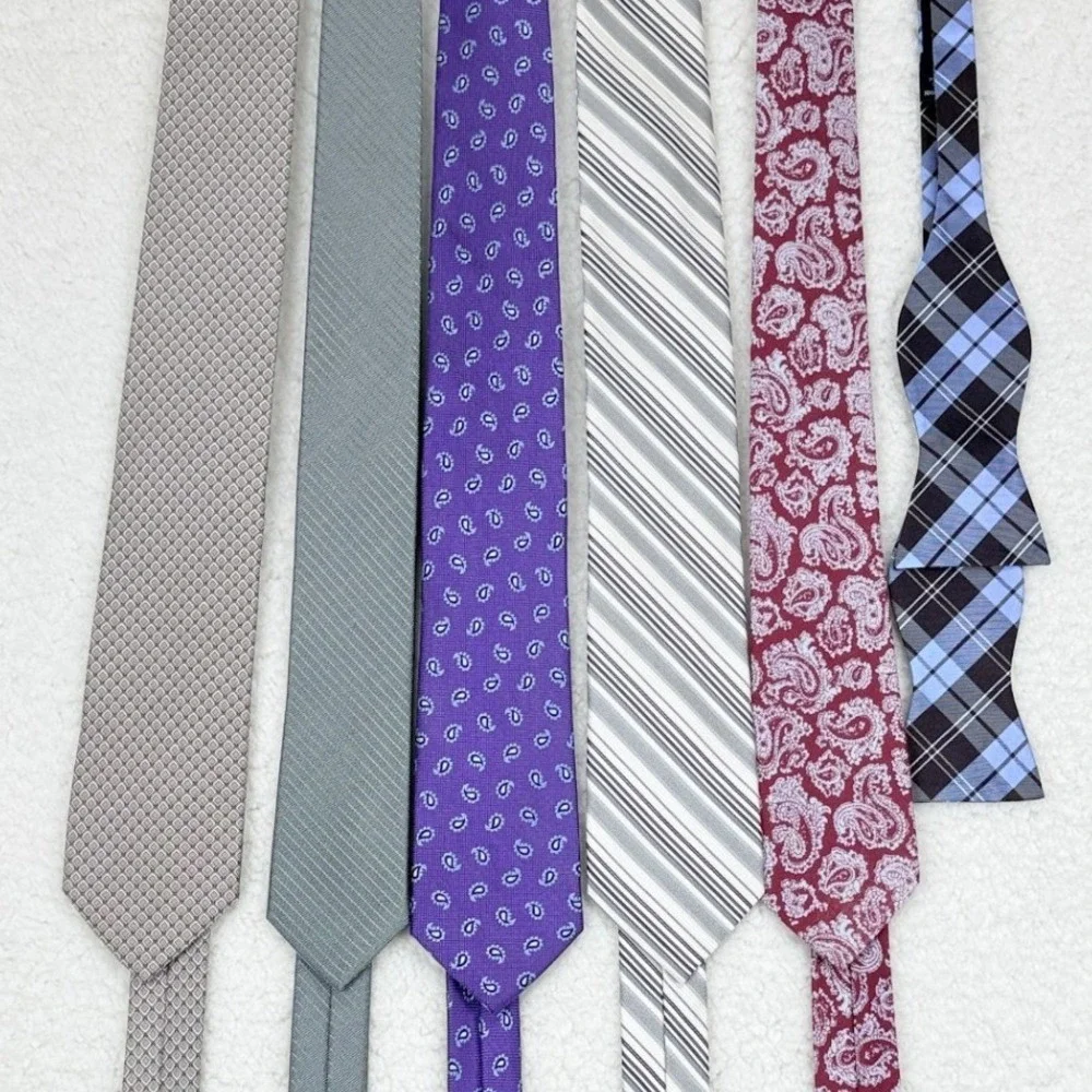 Mens Ralph Lauren Calvin Klein Michael Kors Tie Lot‎ 6pc Multicolor Silk Linen